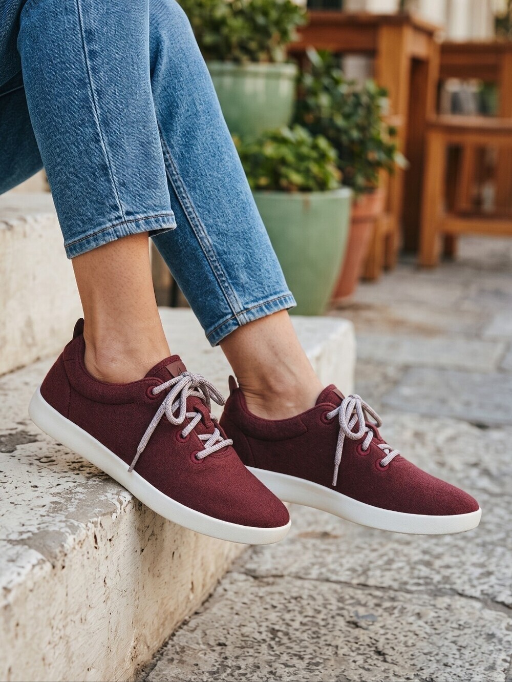Allbirds Burgundy Merino Wool Sneakers